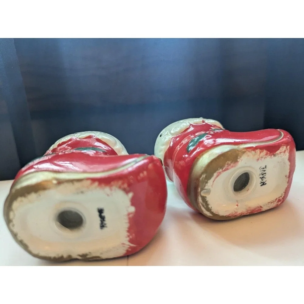 Rare Vintage Red Santa Boot Salt and Pepper Set Made in Japan 2.5